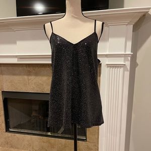 NWT STUNNING BiBi black sequin cami